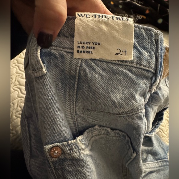 Free People Good Luck Mid Rise Barrel Jeans - Picture 3 of 7